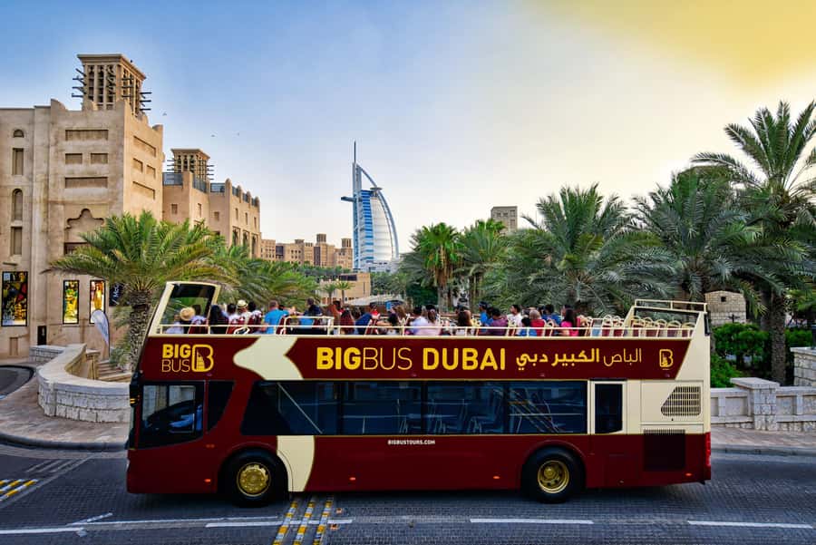 5-Day Pass: Hop-On Hop-Off, Lost World Aquarium, Dubai Frame - Red Route: from Burj Khalifa to old Dubai