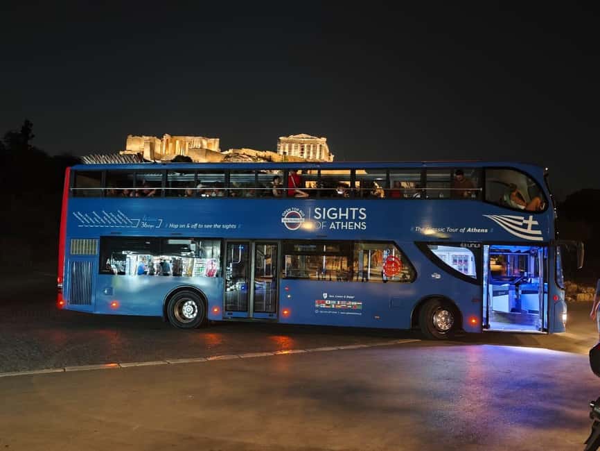 Athens panoramic tour by night with open double decker bus - Starting near the Greek Parliament