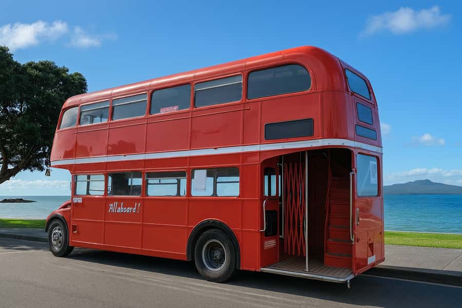 Auckland: Vintage Double-Decker Bus Sightseeing Tour - Crossing the Auckland Harbour Bridge