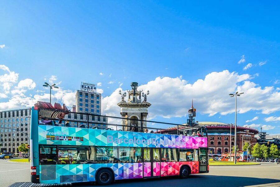 Barcelona: City Sightseeing Hop-On Hop-Off Bus Tour - The Blue Route for Gaudí, hills, and football