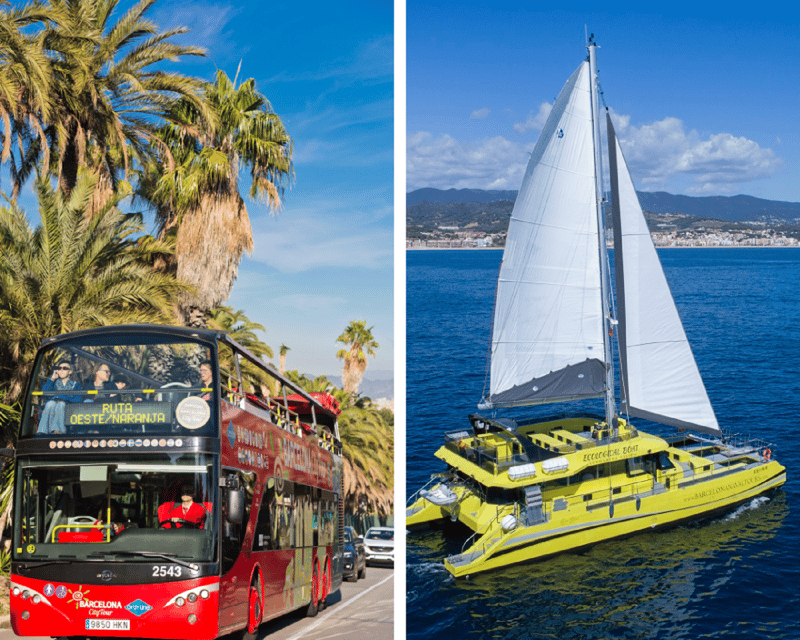 Barcelona: Hop-On Hop-Off Bus with Sailing Cruise - Green East route: Sagrada Familia and Park Güell
