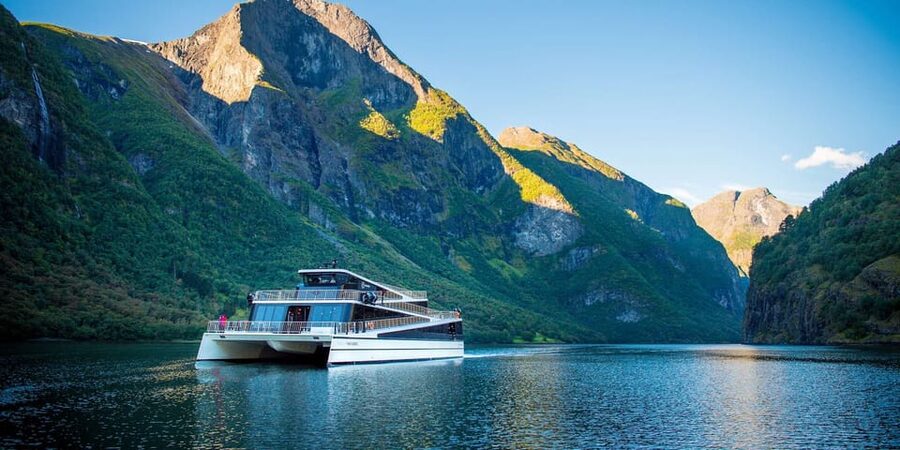 Bergen: Nærøyfjorden, Flåm, and Stegastein Guided Bus Tour - Stegastein and the high view over Aurland