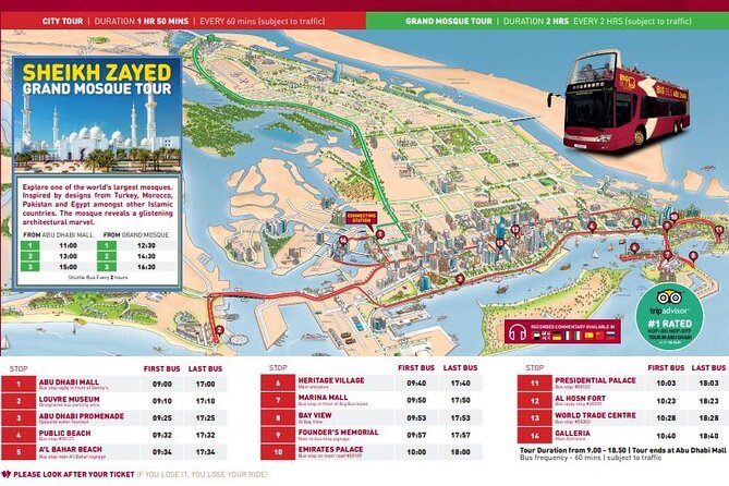 Big Bus Abu Dhabi Hop-On Hop-Off with Sheikh Zayed Mosque Tour - Two- and three-day tickets can change the value