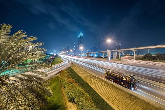 Big Bus Dubai Open Top Night Tour - Sheikh Zayed Road and the glow of the central city