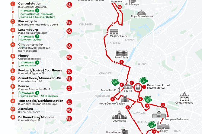 Brussels Tootbus Discovery Hop-on Hop-off and Ferris Wheel - Stop 4 on Avenue d’Auderghem