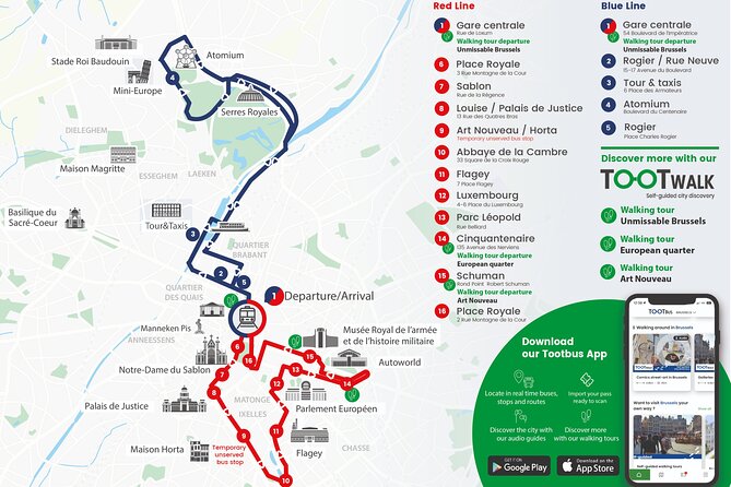 Brussels Tootbus Discovery Hop On Hop Off Bus and walking tours - Who gets good value from a 24-hour pass?