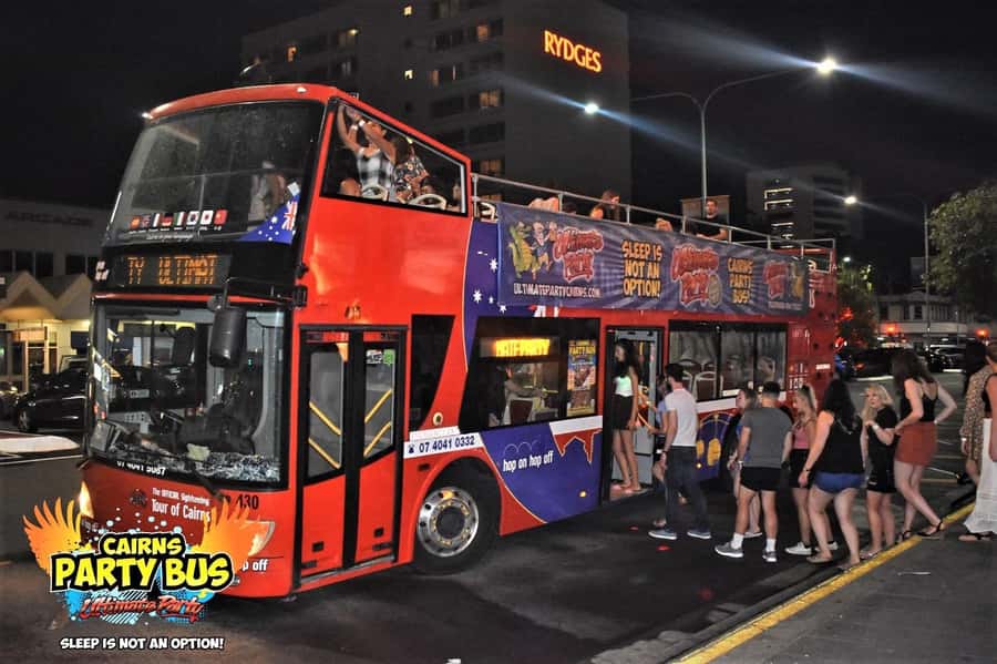 Cairns: Ultimate Party Bus with drinks included - How the Cairns party bus night works