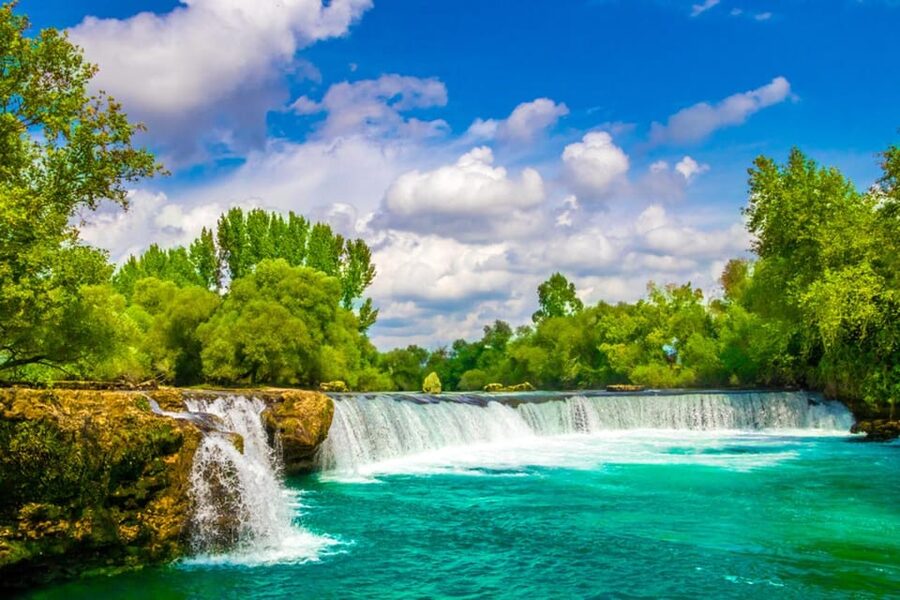 City of Side: Cabrio Bus & Green Lake Boat Tour with Lunch - Fruit gardens provide a local finish