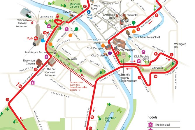 City Sightseeing York Hop-On Hop-Off Bus Tour - York Racecourse, Blossom Street, and The Mount