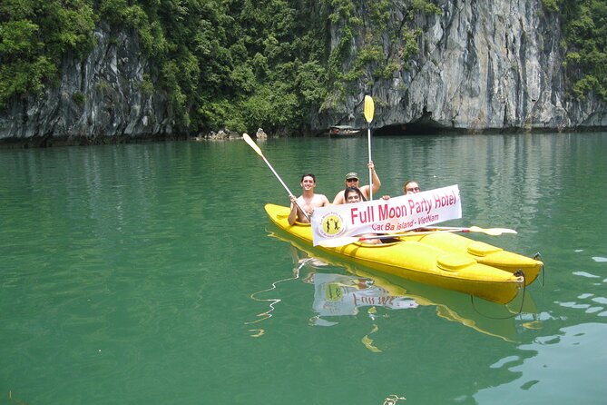 Combo: Bus Ha Noi to Cat Ba + 1 Day Boat Trip, La Ha Bay, Ha Long Bay - Lunch on the boat, then kayaking to Dark and Bright caves