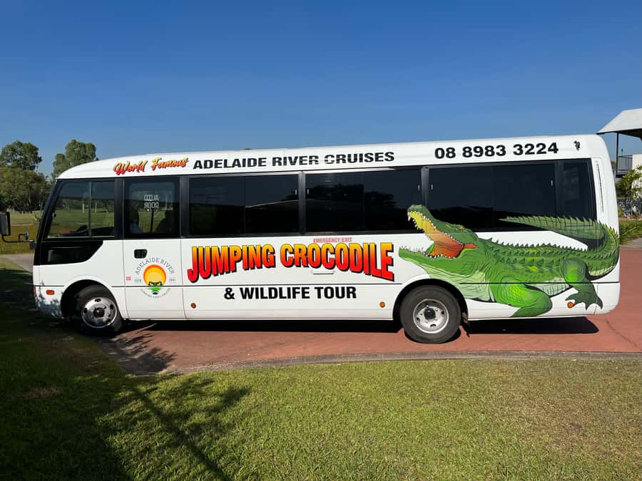 Darwin: The Croc Bus to the Famous Jumping Crocodile Cruise - The Darwin pickup and the road out of town