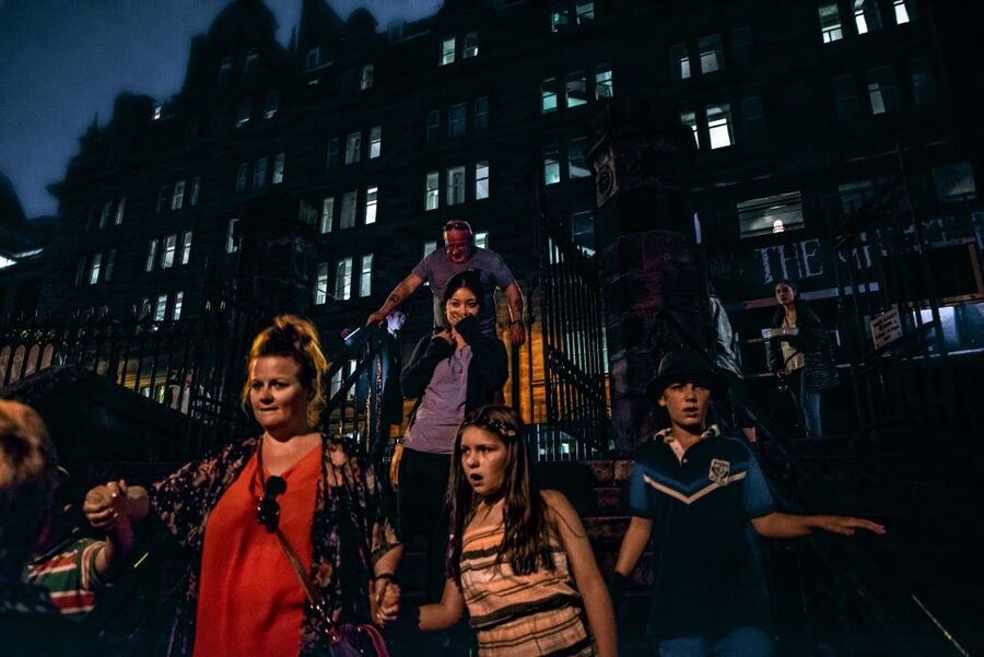 Edinburgh: Comedy Horror Ghost Bus Tour - Edinburgh Castle and the Old Town from a darker angle