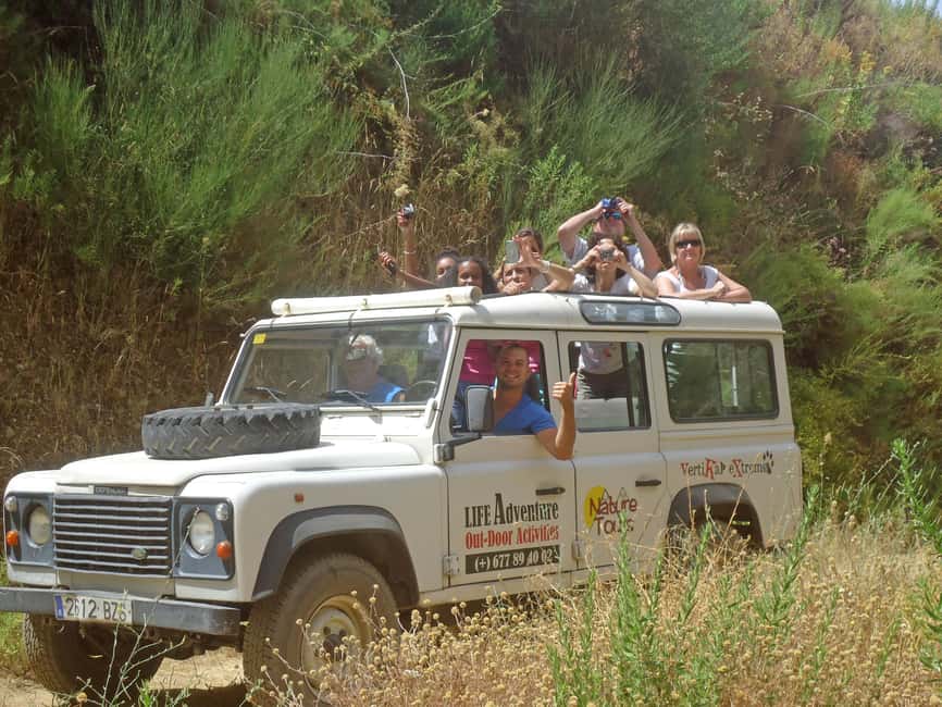 Explore the Nerja National Park nature in our open-top jeeps - Natural springs, swimwear, and a mountain pause