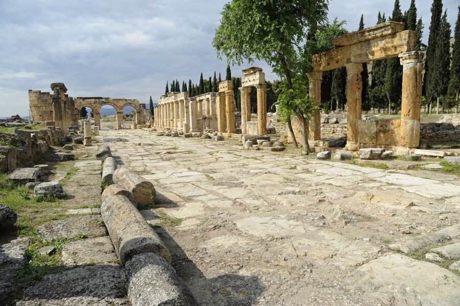 From Istanbul: 2-Day Ephesus & Pamukkale Tour by Bus - Hierapolis: ruins beside the thermal waters