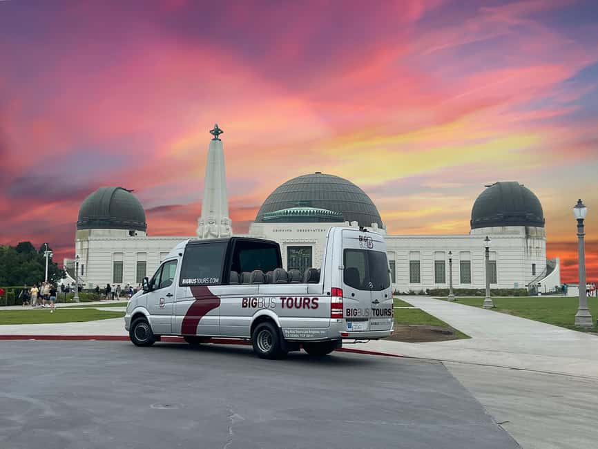 From Los Angeles: Griffith Observatory Open-top Sunset Tour - Leaving Hollywood on an open-top Mercedes minibus