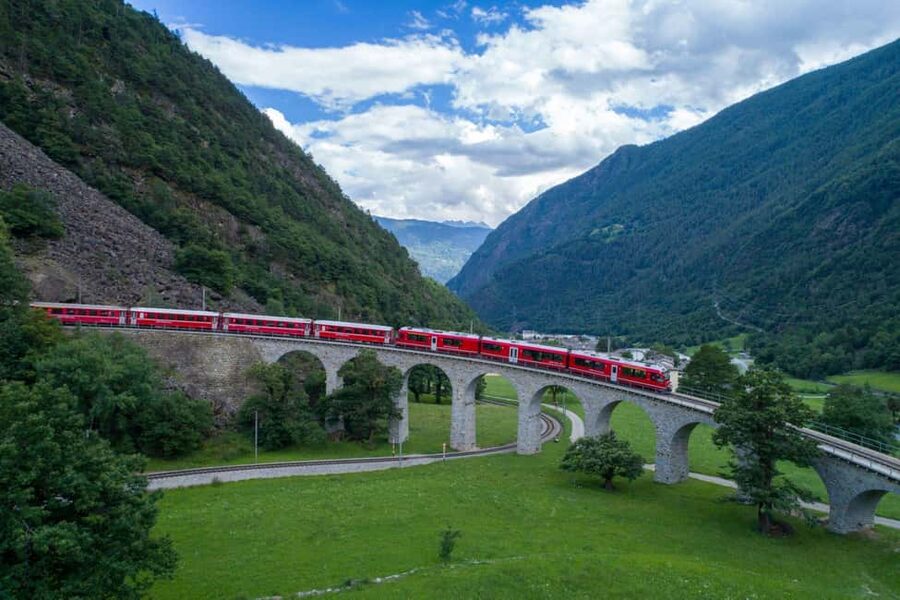 From Milan: Bernina Express Train and St. Moritz Tour by Bus - The Bernina Express is the main event