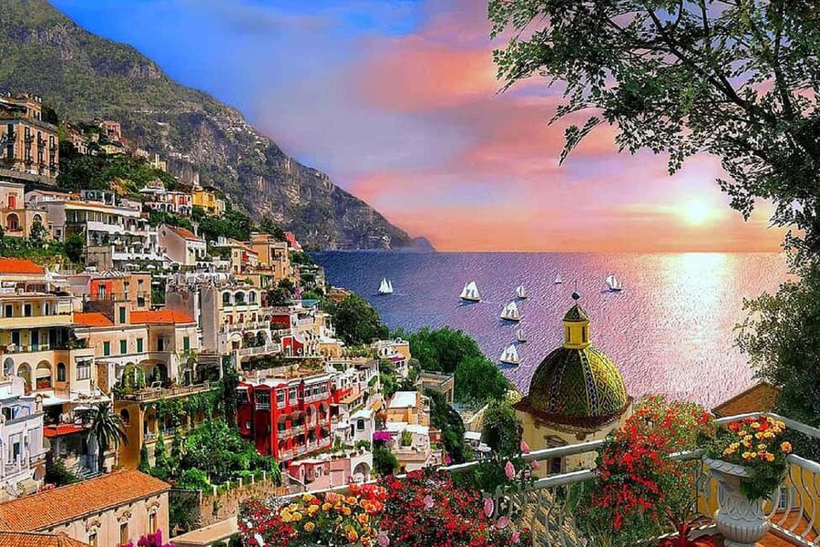 From Naples: Sorrento, Positano and Amalfi Day Trip by Bus - Positano from the scenic viewpoint