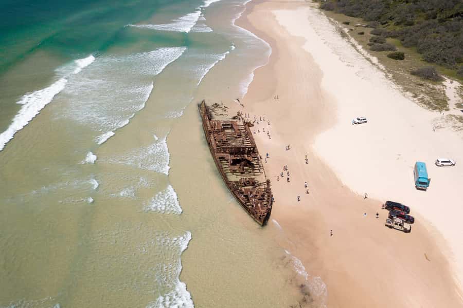 From Rainbow Beach: K'gari, Fraser Island Two-Day Coach Tour - 75 Mile Beach turns the coast into your road
