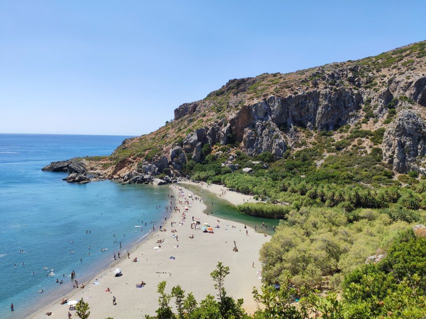 Georgioupolis: Preveli Palm Beach Day Trip by Bus and Boat - Arriving by water taxi at Preveli Beach