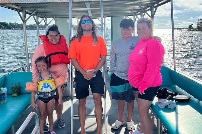 Half Day Double Decker Pontoon Boat Rental from Okaloosa Island - Swimming, snorkeling, and the onboard slide