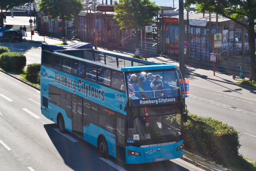 Hamburg: Hop-On Hop-Off Bus Tour Family Ticket - Harbor views at St. Pauli Piers