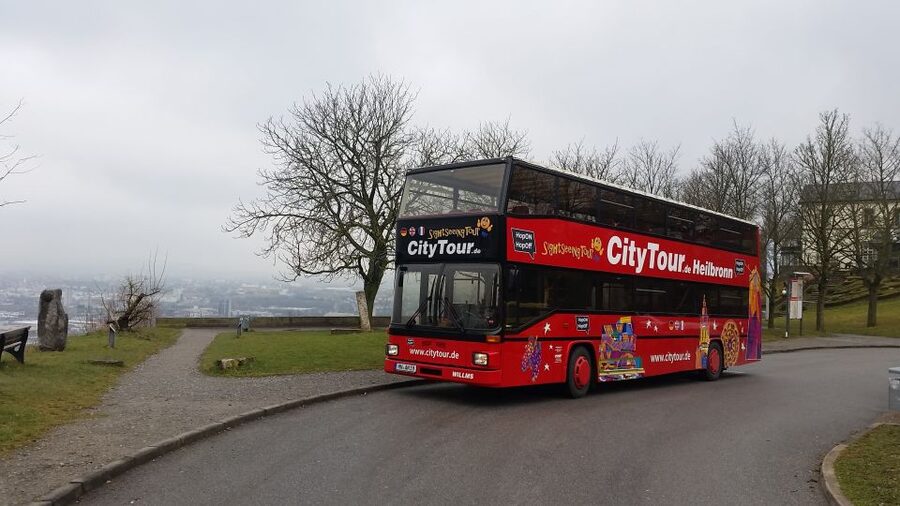 Heilbronn: 24h Hop-on Hop-off City Sightseeing Bus Tour - Theresienwiese, the tower, and the river