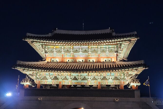 Jinju Namgang Yudeung Festival Bus tour from Busan - Entering Jinjuseong Fortress after dark