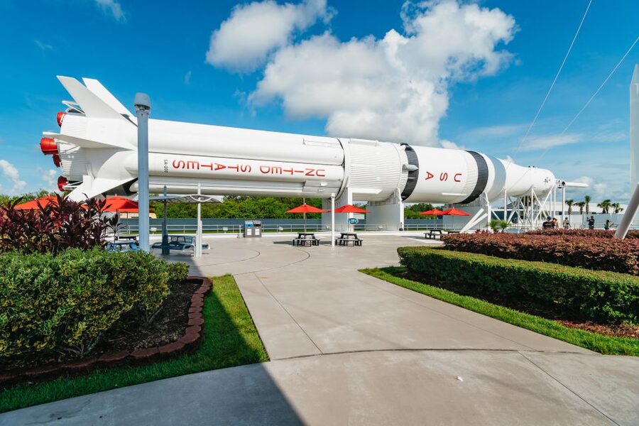 Kennedy Space Center: Entry Ticket with Explore Bus Tour - Standing beneath Saturn V