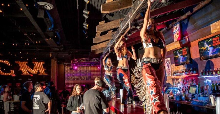 Las Vegas: Country Bar Crawl by Party Bus w/ Mixed Drinks - Collecting your wristband and finding the bus