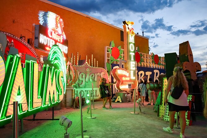 Las Vegas: Neon Museum Night Experience and Open-Top Bus Tour - The Welcome sign photo stop