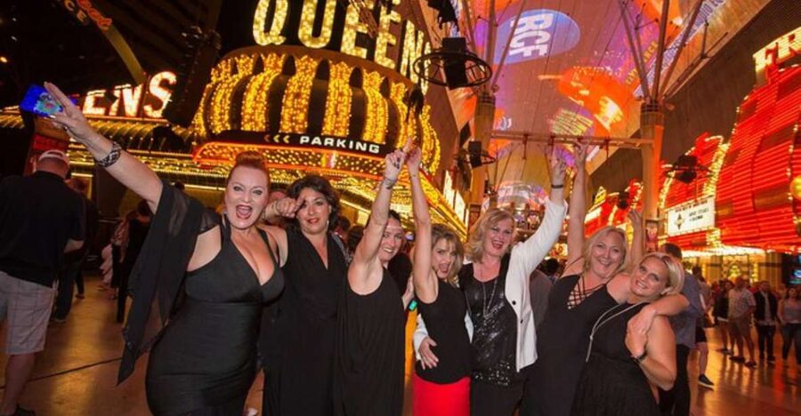 Las Vegas: Private Party Bus Tour Of Vegas Strip w Champagne - The Bellagio Fountains from a party bus