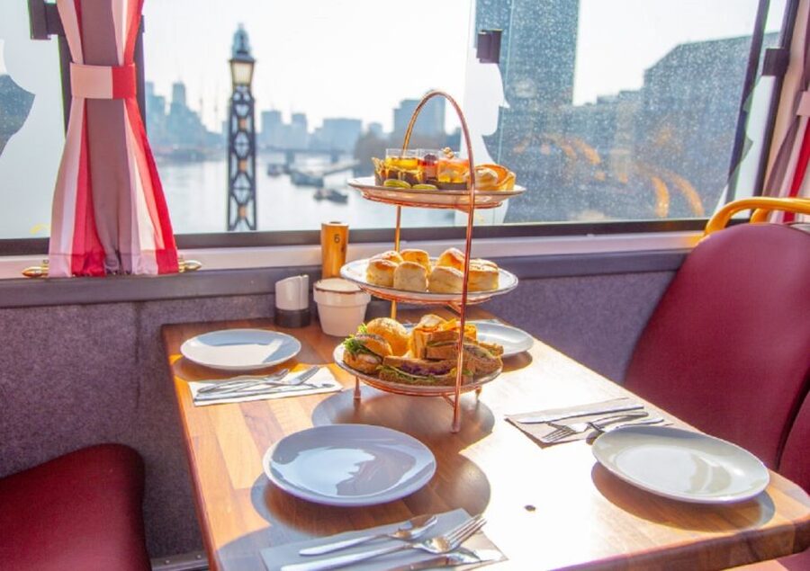 London: Afternoon Tea Bus with a Glass of Prosecco - The London Eye, Tower of London, and St. Paul’s Cathedral