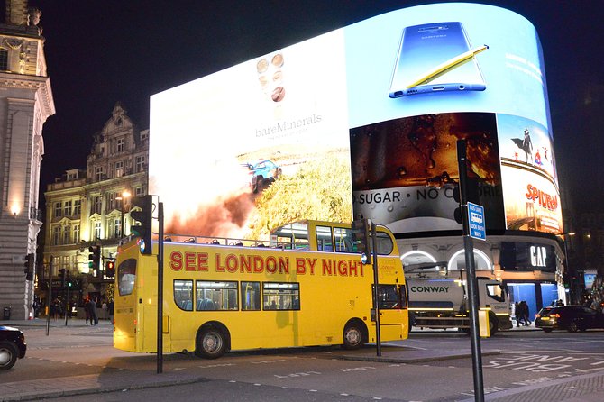 London by Night Sightseeing Tour - Open Top Bus - Westminster after dark, with Parliament and the Abbey