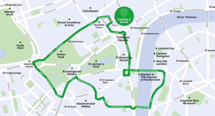 London: Children's Open Top Bus Tour - Trafalgar Square and Piccadilly Circus
