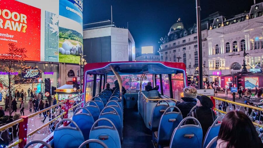 London: Christmas Lights Santa Sleigh Open-Top Tour - Open-top comfort depends on the forecast
