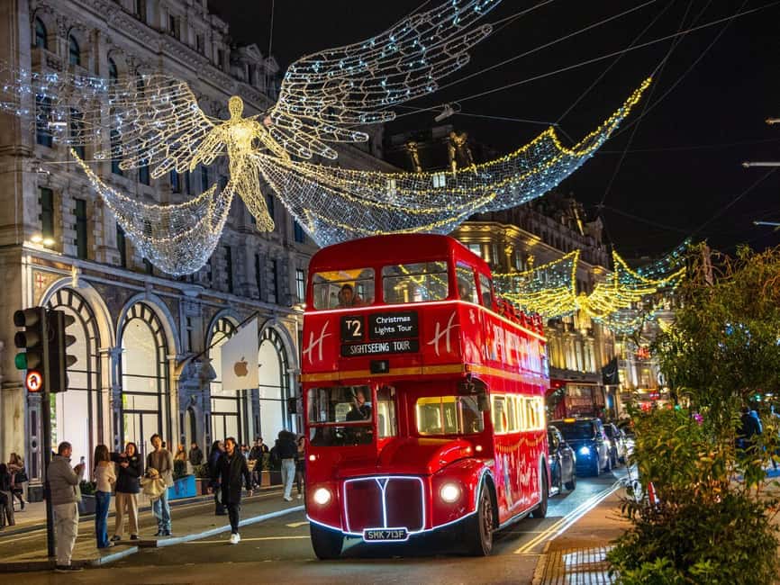 London: Christmas Lights Tour by Vintage Bus - Piccadilly Circus and St James’s after dark