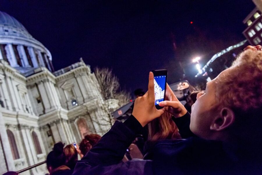 London: Nighttime Open-Top Sightseeing Tour with Live Guide - London at night from the upper deck