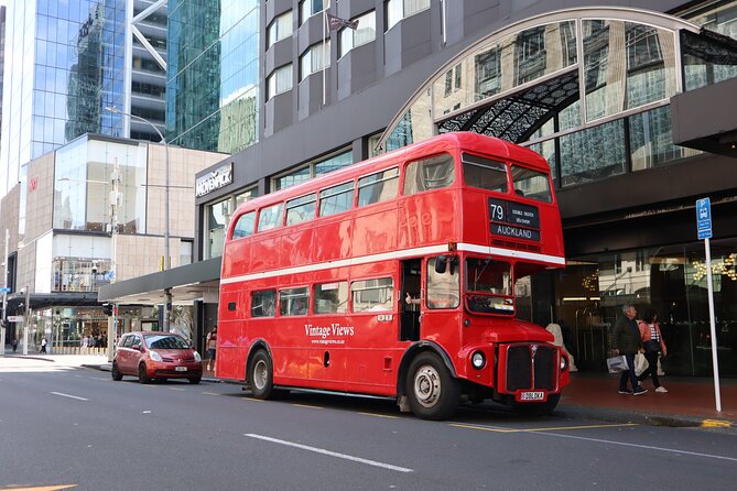 London Routemaster Double Decker Auckland Discovery - Mission Bay and the first harbour views