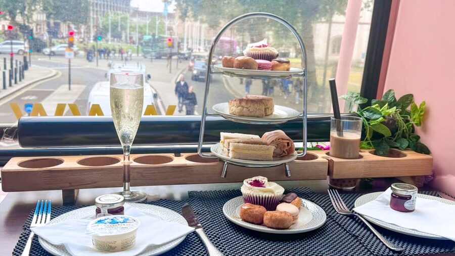 London: Taylor Swift-Inspired Afternoon Tea Bus Tour - Afternoon tea, from sandwiches to clotted cream