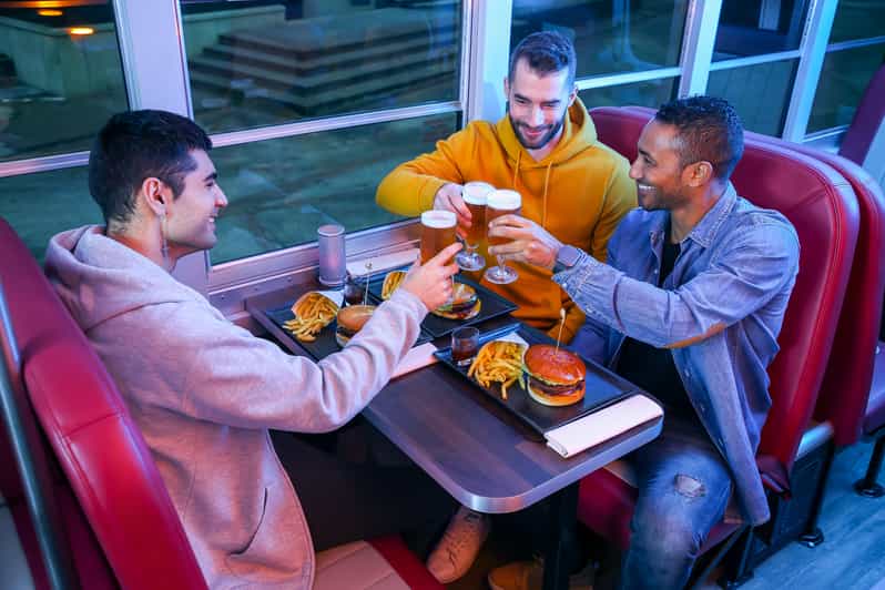 Luxembourg: American-Style Dinner in a Vintage Bus - Dinner begins on a yellow school bus