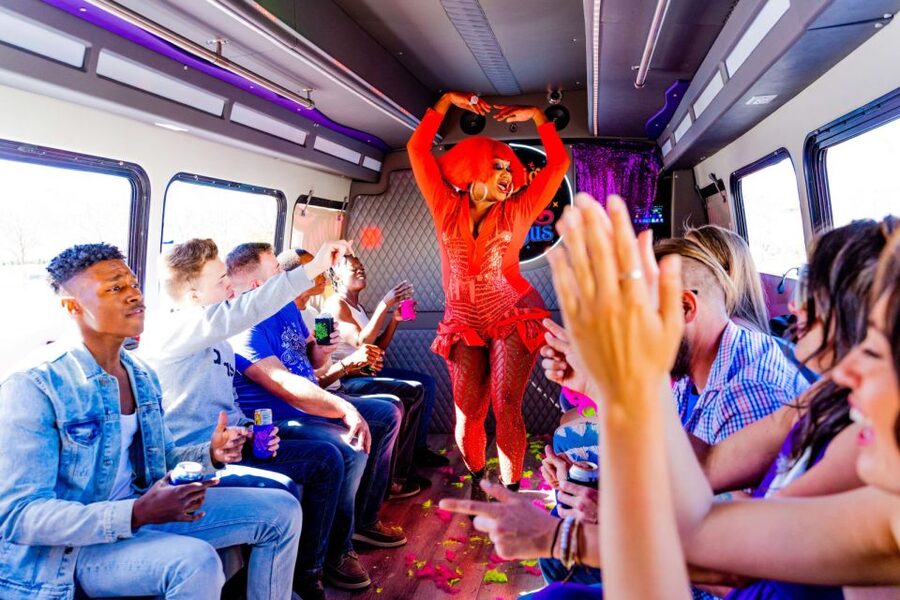 Nashville: Drag Queen Party Bus w/Games, Dancing & Drag Show - A party bus with Broadway views