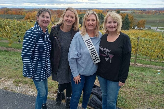 NON BUS 4 Winery Traverse City Wine Tour on Old Mission Peninsula - Hawthorne Vineyards, quiet views from a high bluff