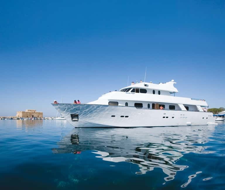 Paphos: Adults Only Cruise with Drinks, Food, Bus, Swim Stop - From hotel pickup to the Paphos coast
