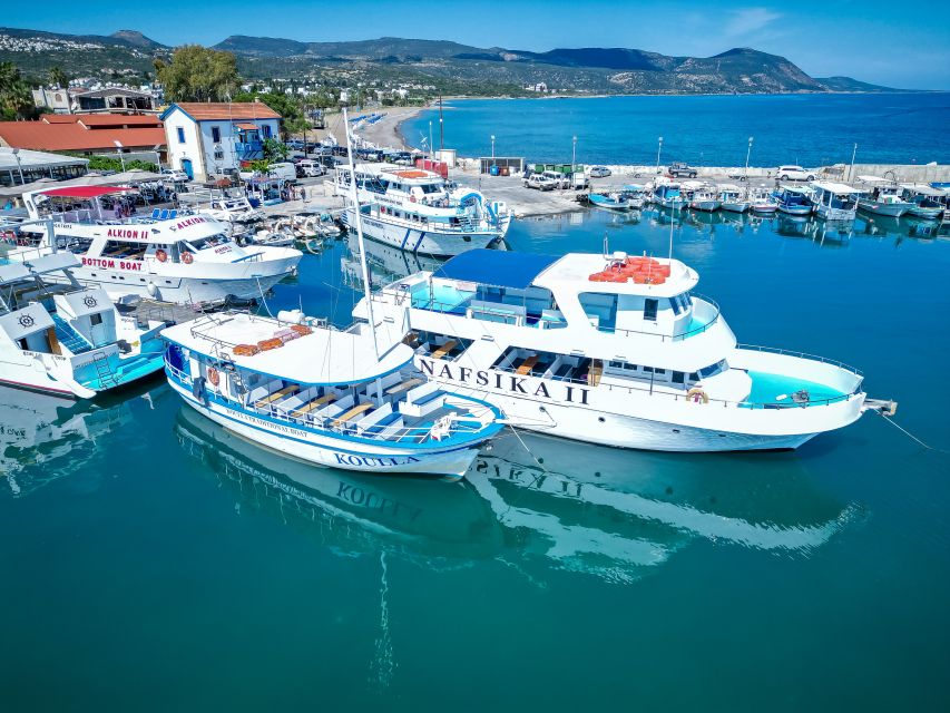 Paphos/Akamas: Blue Lagoon Bus & Boat Tour with Water Slide - Pickup, timing, and cancellation
