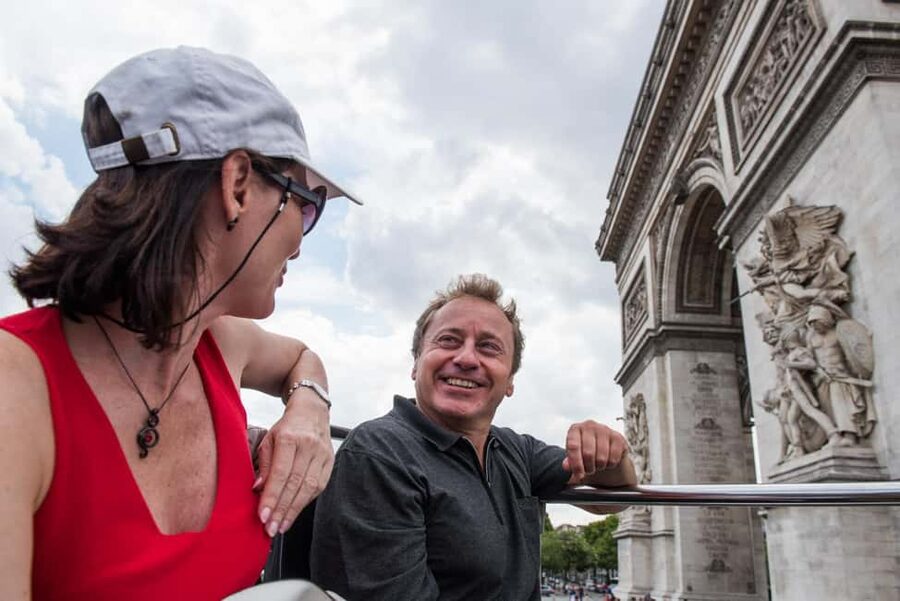 Paris: Arc de Triomphe Ticket & Big Bus Hop-on Hop-off Tour - The Eiffel Tower stop and Seine cruise