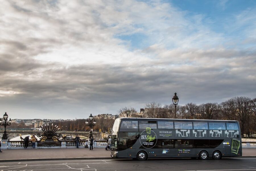 Paris: Champs Elysées Bus Toqué w/Lunch & Glass of Champagne - Audio, video, music, and the view above traffic