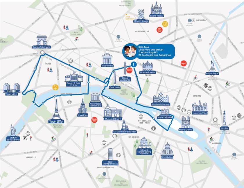 Paris: Tootbus Kids Bus Tour Experience - What the French guide adds