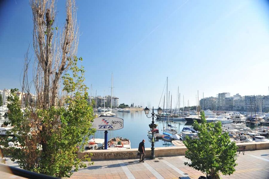 Piraeus City tour hop on hop off mini train - Korai Square puts you in the city center