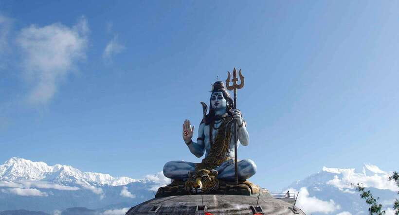 Pokhara: City Sightseeing Group Bus Tour - World Peace Pagoda above Phewa Lake