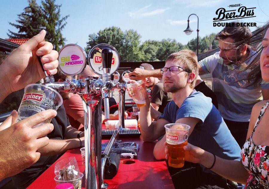Prague: Party Beer Bus - What the guide and waitress add